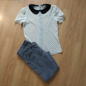 Zara Tulle Polka Dot Blouse